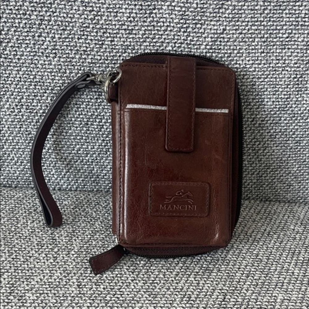 Mancini Casablanca Collection Fine Brown Leather Women's Wallet RFID